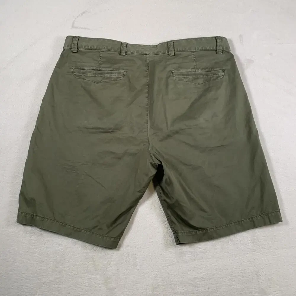 Robert Graham Shorts Mens 38 Olive Green Twill Mid Rise 9